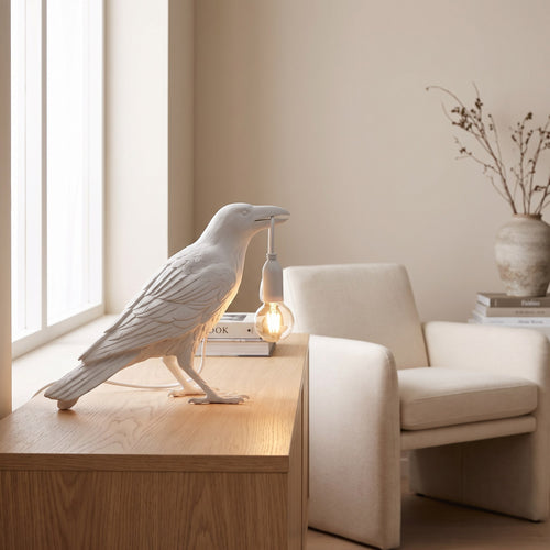 Sculptural Raven Table Lamp