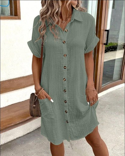 Sidonie Button-Front Midi Shirt Dress