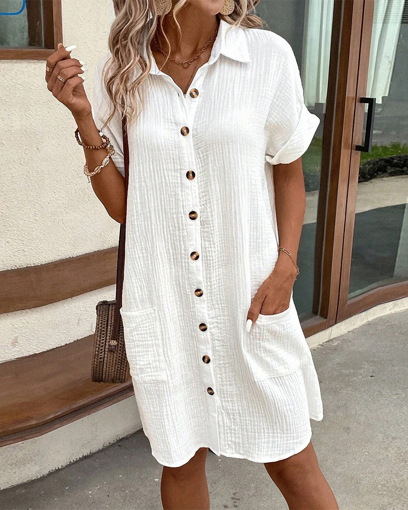 Sidonie Button-Front Midi Shirt Dress