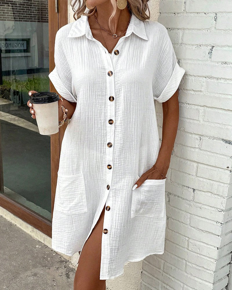 Sidonie Button-Front Midi Shirt Dress