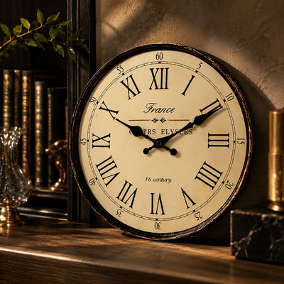 Silent Quartz French-Style Wall Clock