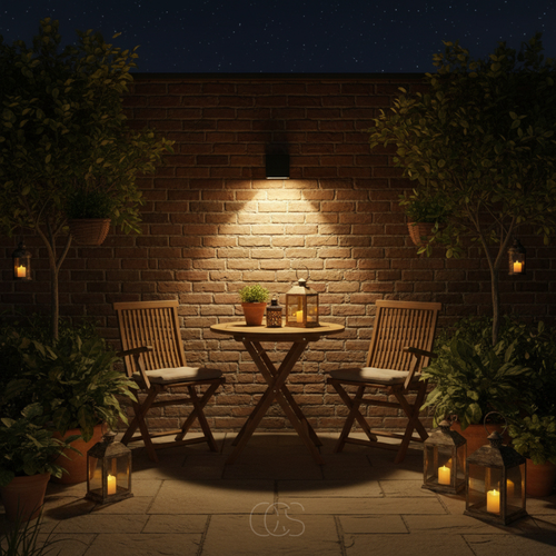 Solar-Powered LED Outdoor Wall Sconce
