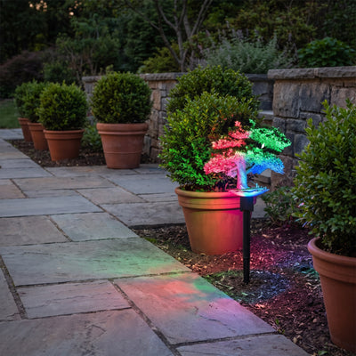 Solar-Powered Waterproof Garden Spotlight - RGB