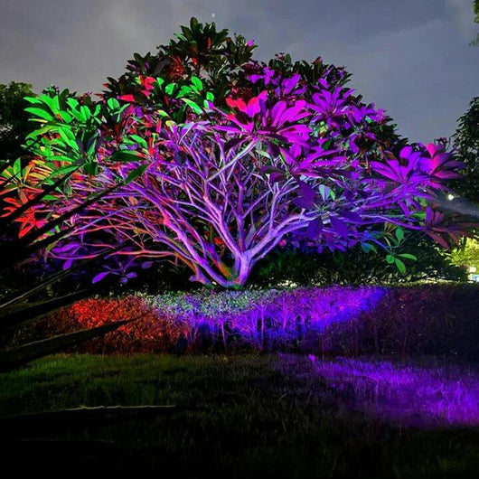 Solar-Powered Waterproof Garden Spotlight - RGB