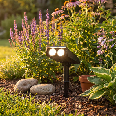 Solar-Powered Waterproof Garden Spotlight - Warm White