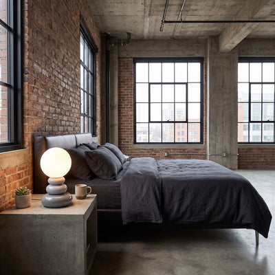 Stacked Stone Ceramic USB Table Lamp - Gray