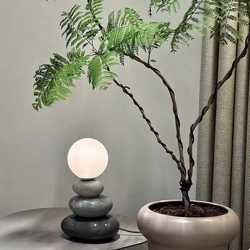 Stacked Stone Ceramic USB Table Lamp