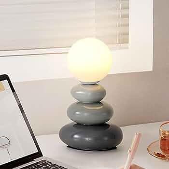 Stacked Stone Ceramic USB Table Lamp