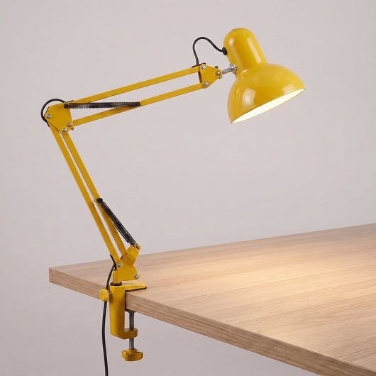 Swing Arm Clip-On Desk Lamp - Yellow
