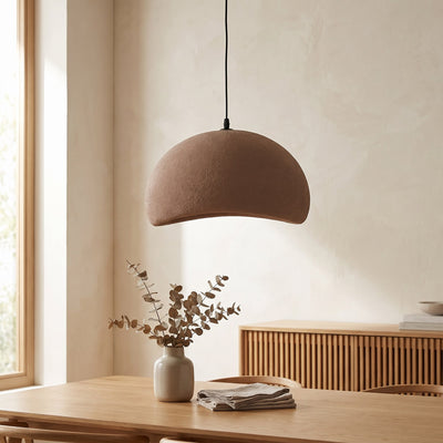 Textured Dome Pendant Light - Brown & Black Hanging Wire
