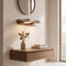 Travertine Stone Wood Vanity Wall Light