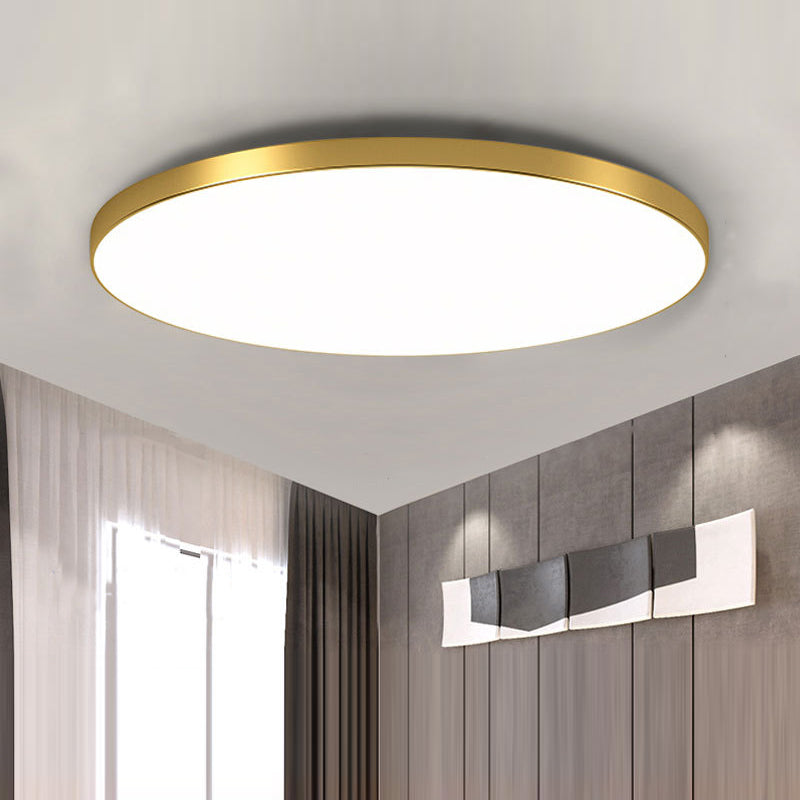 Ultra-Slim Flush Mount LED Ceiling Light - Gold