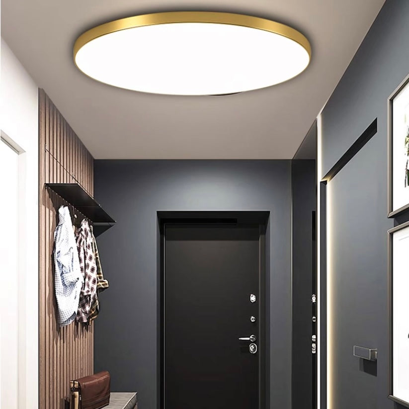 Ultra-Slim Flush Mount LED Ceiling Light - Gold