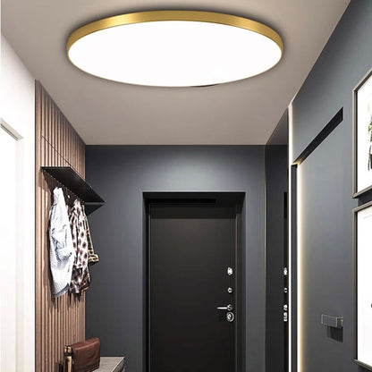 Ultra-Slim Flush Mount LED Ceiling Light - Gold