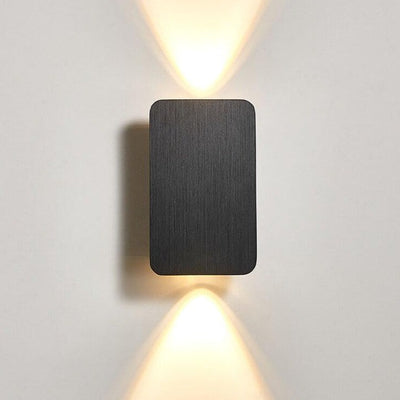 Up Down LED Aluminum Wall Sconce - Black / Large