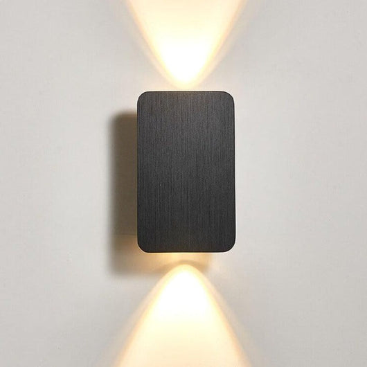 Up Down LED Aluminum Wall Sconce - Black / Large