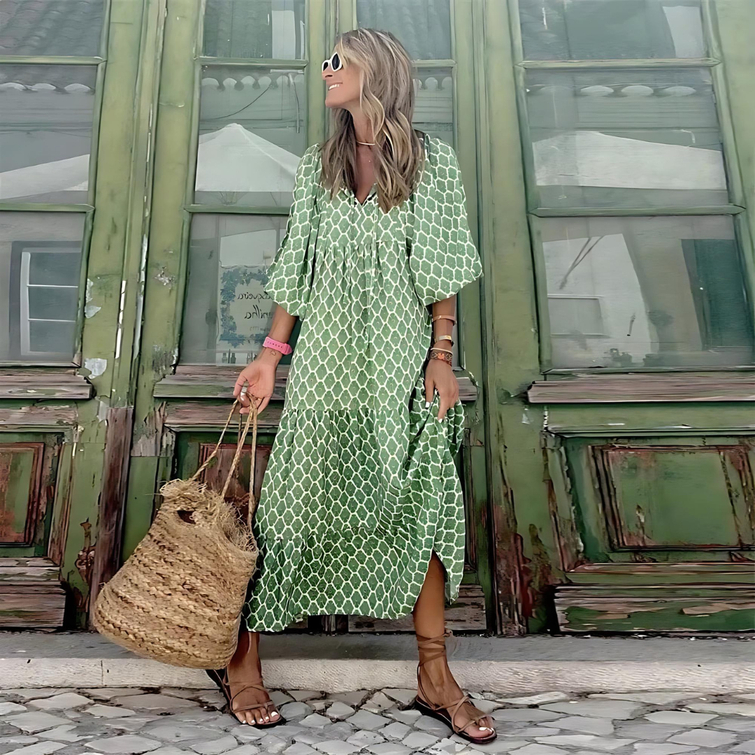 Valérie Floral-Print Tiered Midi Dress