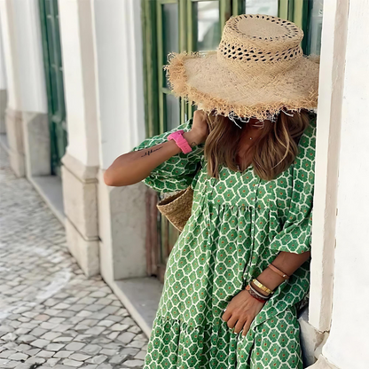 Valérie Floral-Print Tiered Midi Dress