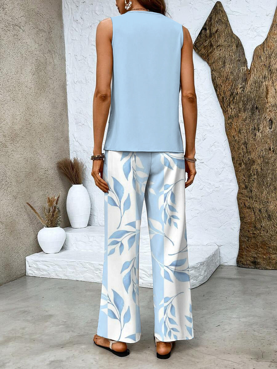 Virginie Layered-Top Wide-Leg Two-Piece Set