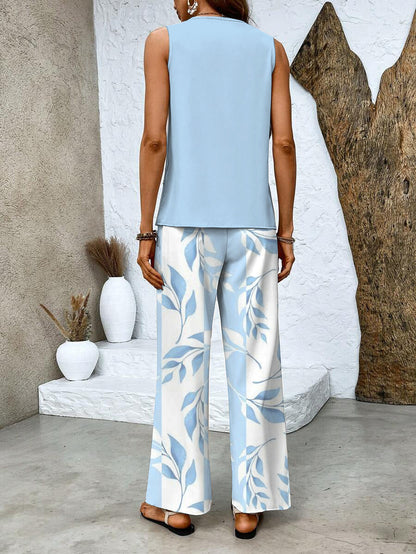 Virginie Layered-Top Wide-Leg Two-Piece Set