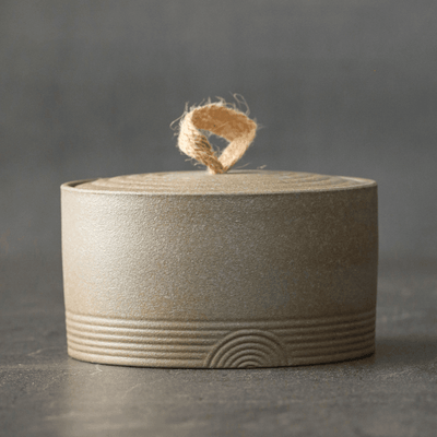 Wabi-Sabi Stoneware Storage Jar with Hemp Lid