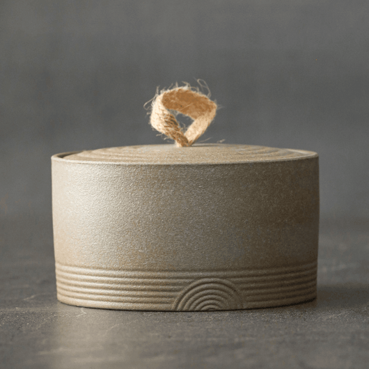 Wabi-Sabi Stoneware Storage Jar with Hemp Lid