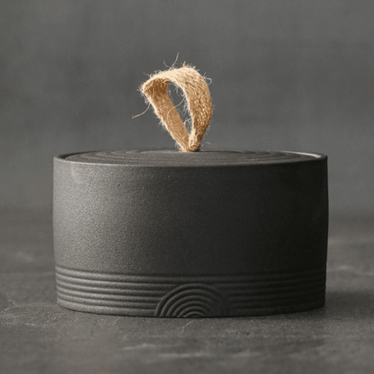 Wabi-Sabi Stoneware Storage Jar with Hemp Lid