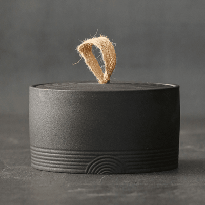 Wabi-Sabi Stoneware Storage Jar with Hemp Lid