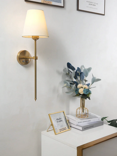Wireless Rechargeable Brass Wall Sconce