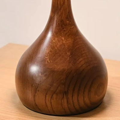Wooden Base Glass Shade Table Lamp