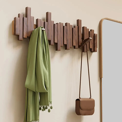Wooden Skyline Wall-Mounted Coat Rack