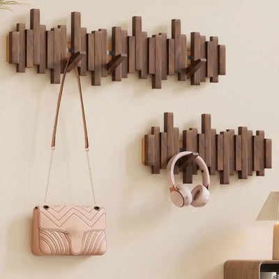 Wooden Skyline Wall-Mounted Coat Rack