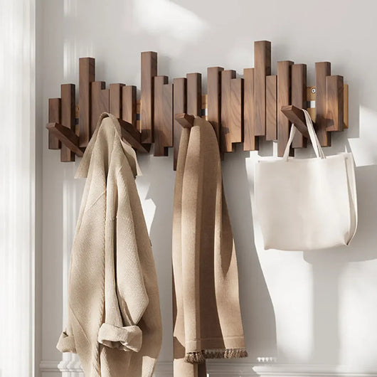 Wooden Skyline Wall-Mounted Coat Rack