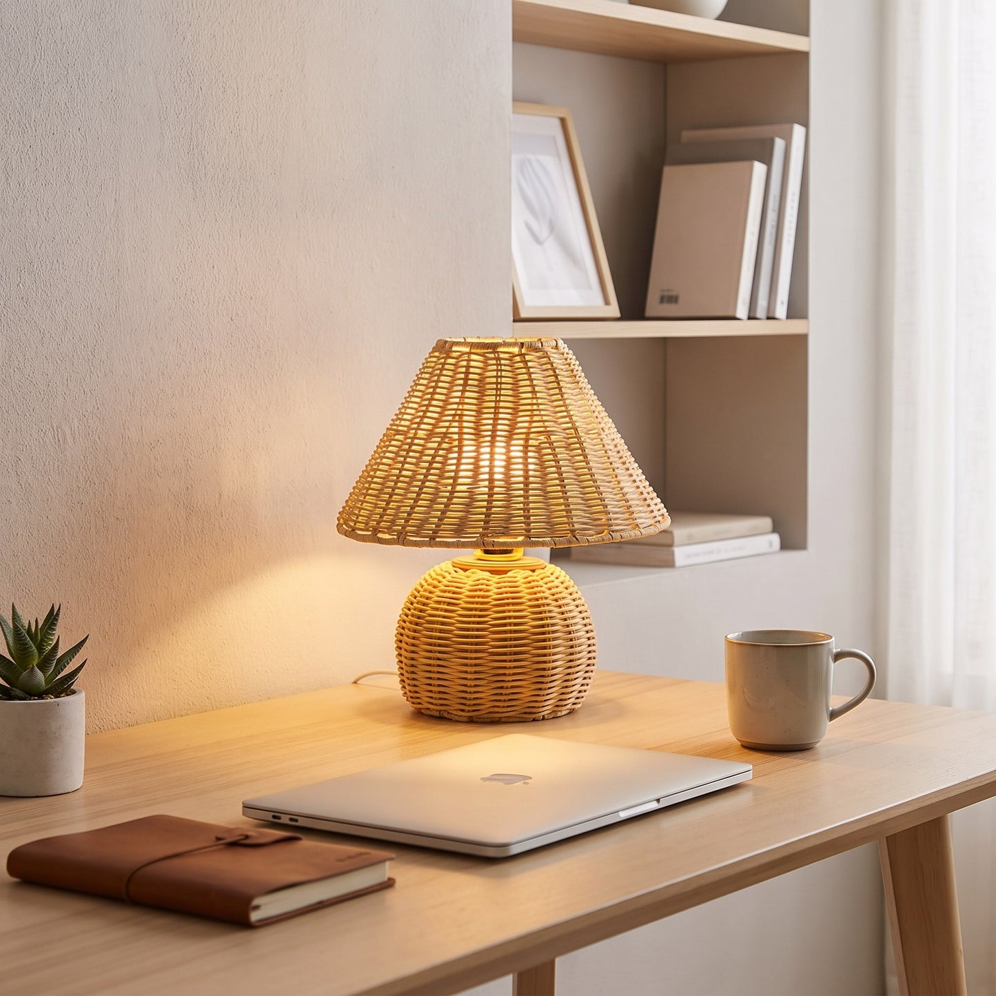 Woven Rattan Table Lamp
