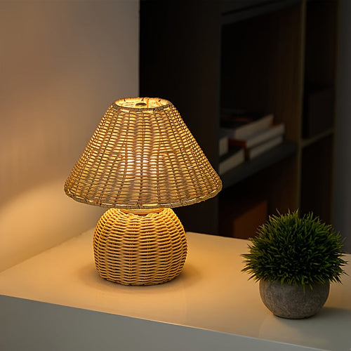 Woven Rattan Table Lamp