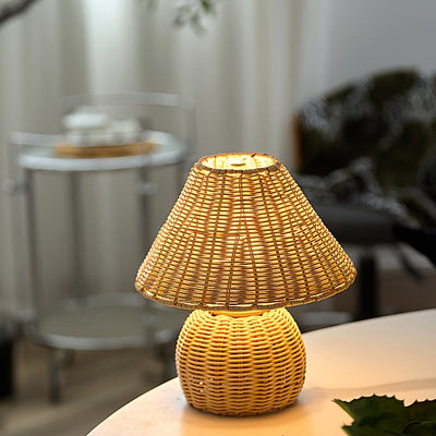 Woven Rattan Table Lamp