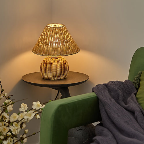 Woven Rattan Table Lamp