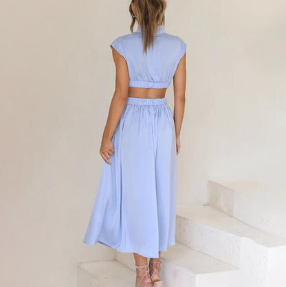 Yvonne Cut-Out Pleated Midi Dress
