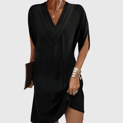 Yvonne Split-Sleeve V-Neck Mini Dress