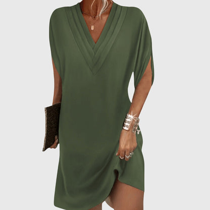 Yvonne Split-Sleeve V-Neck Mini Dress