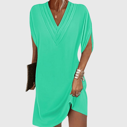 Yvonne Split-Sleeve V-Neck Mini Dress