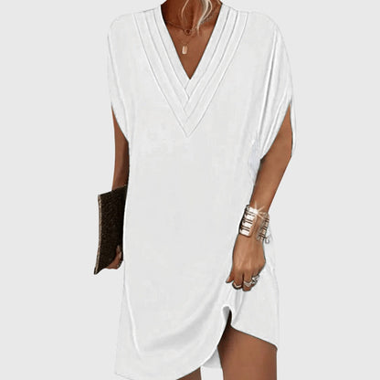 Yvonne Split-Sleeve V-Neck Mini Dress
